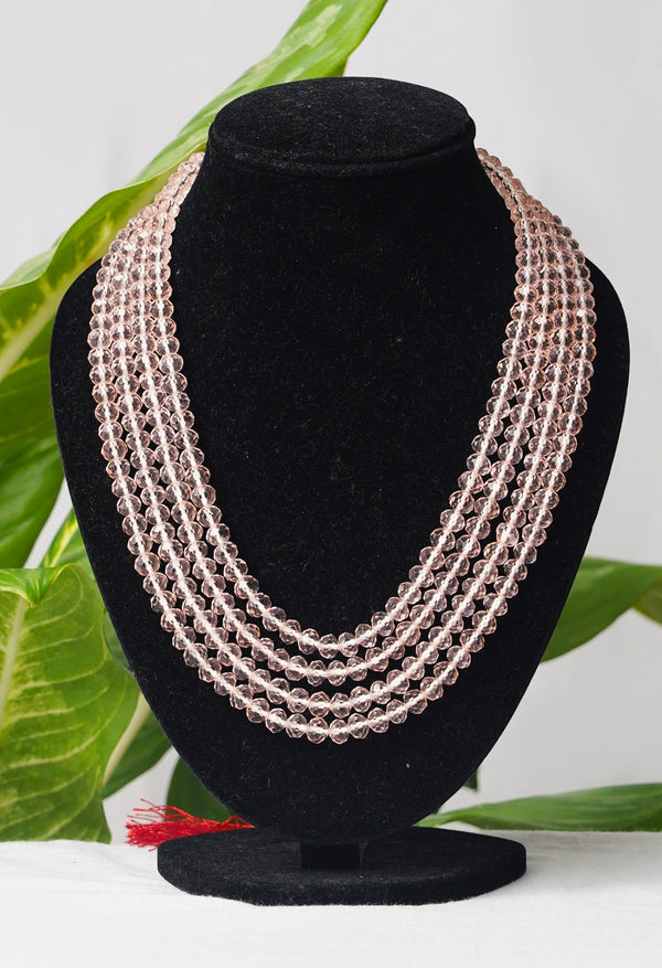 Pink Amravati Crystal Necklace-UJ174