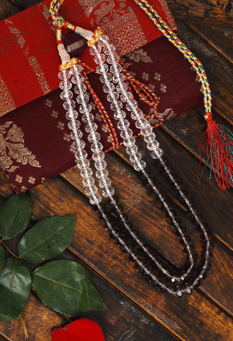 White-Grey Amravati Crystal Necklace-UJ186