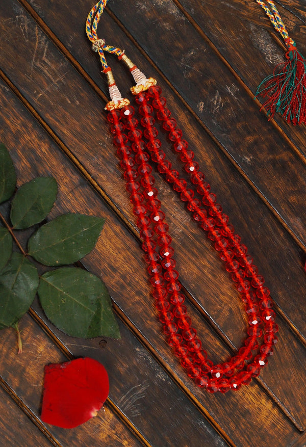 Red Amravati Crystal Necklace-Uj192