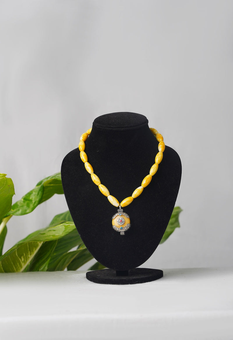 Online Shopping for Yellow Amravati Sea Beads Necklace   from Rajasthan at Unnatisilks.comIndia
