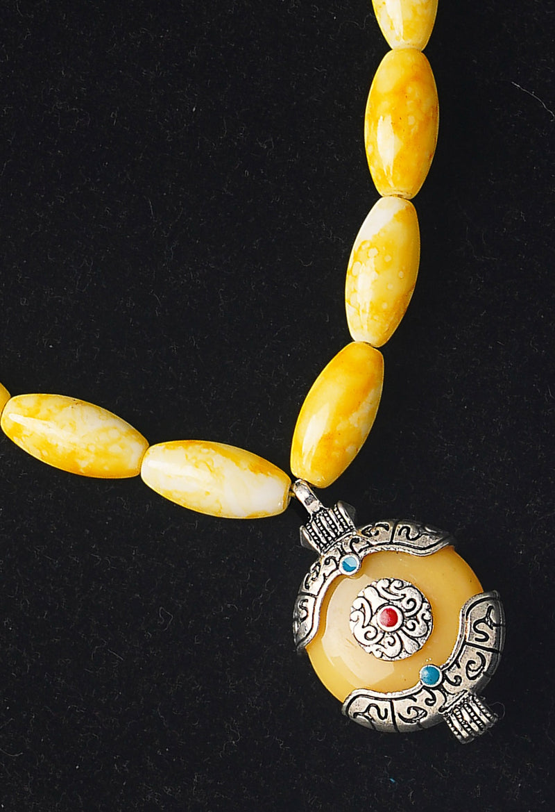 Yellow Amravati Ocean Beads Necklace