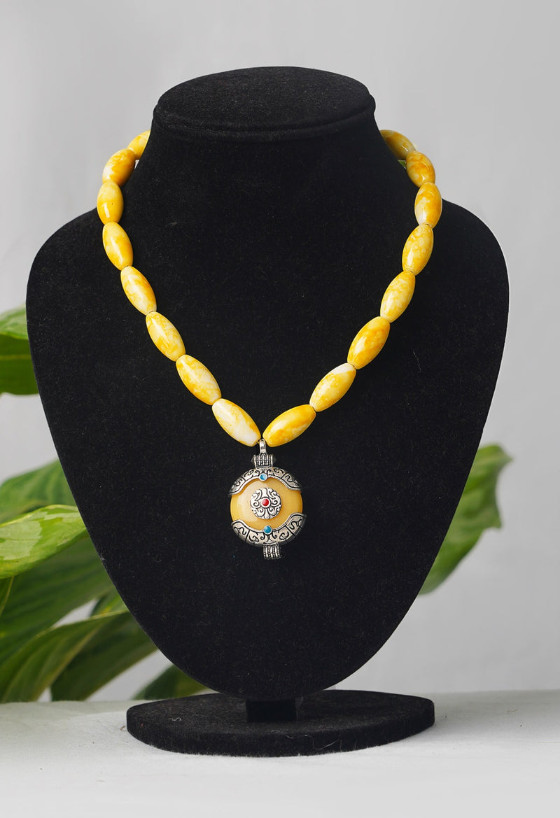 Yellow Amravati Ocean Beads Necklace