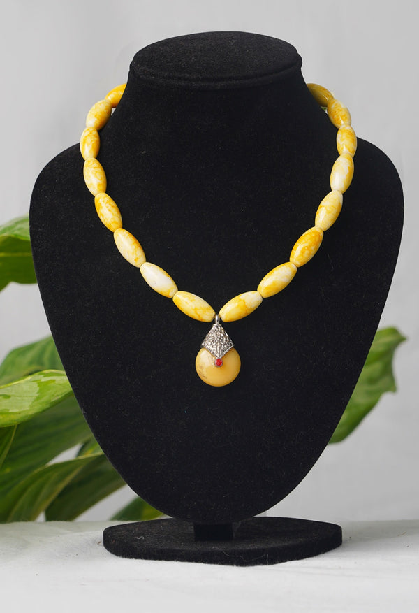 Yellow Amravati Ocean Beads Necklace