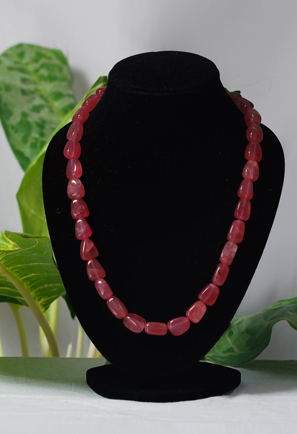 Pink Amravati Ocean Beads Necklace with Thread