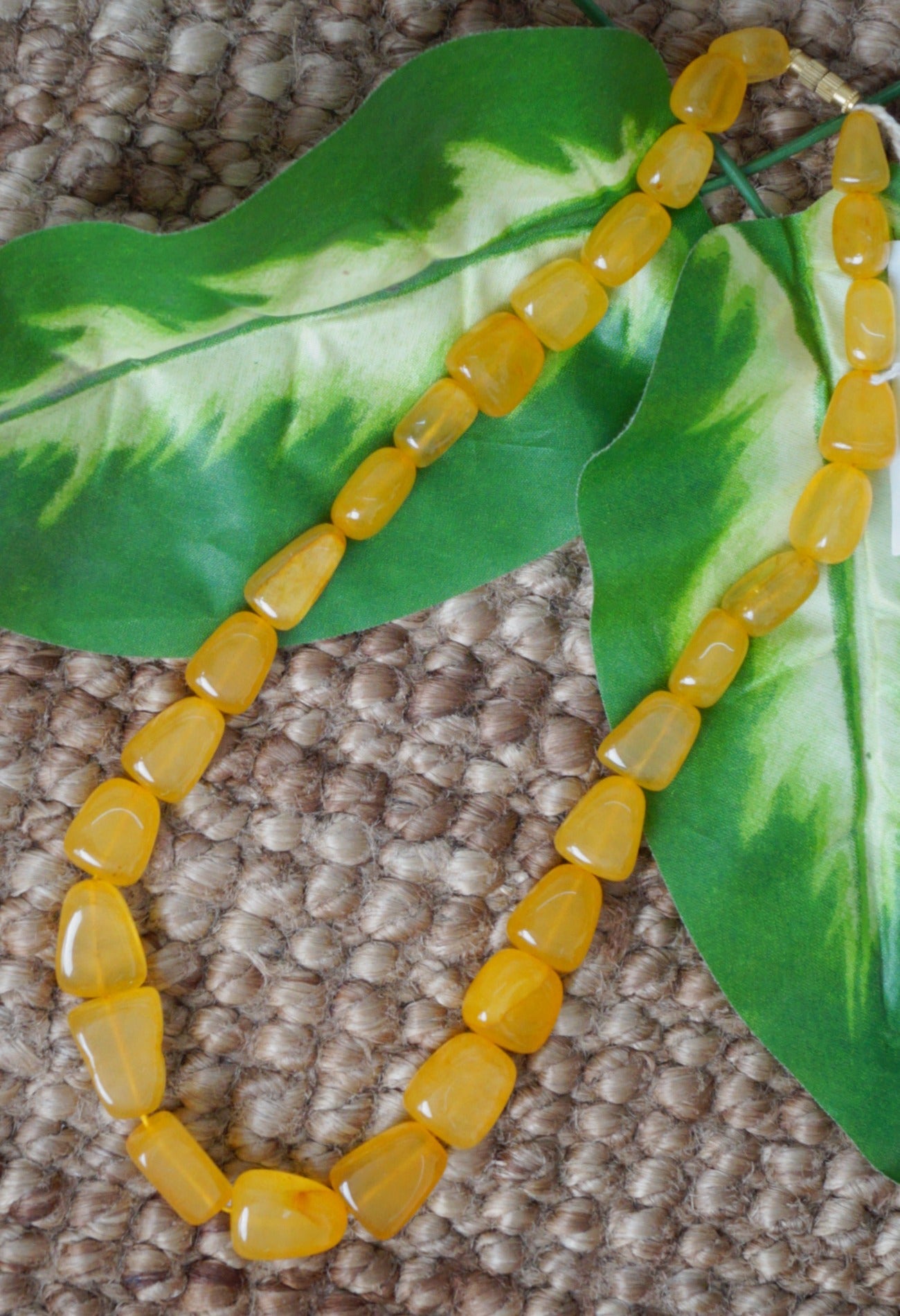 Yellow Amravati Ocean Beads Necklace-UJ389