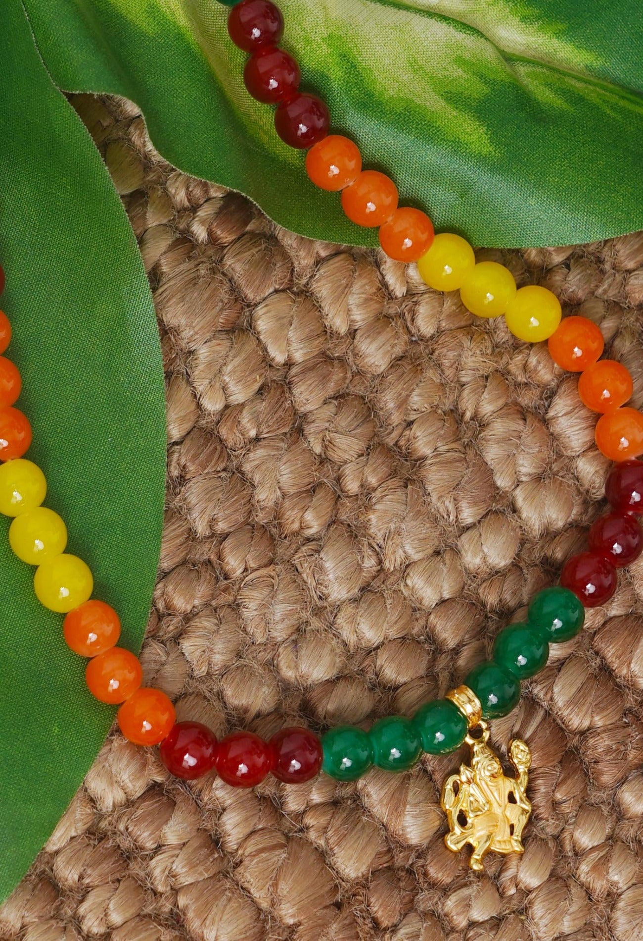 Multi Amravati Round Beads Necklace with Pendent-UJ404