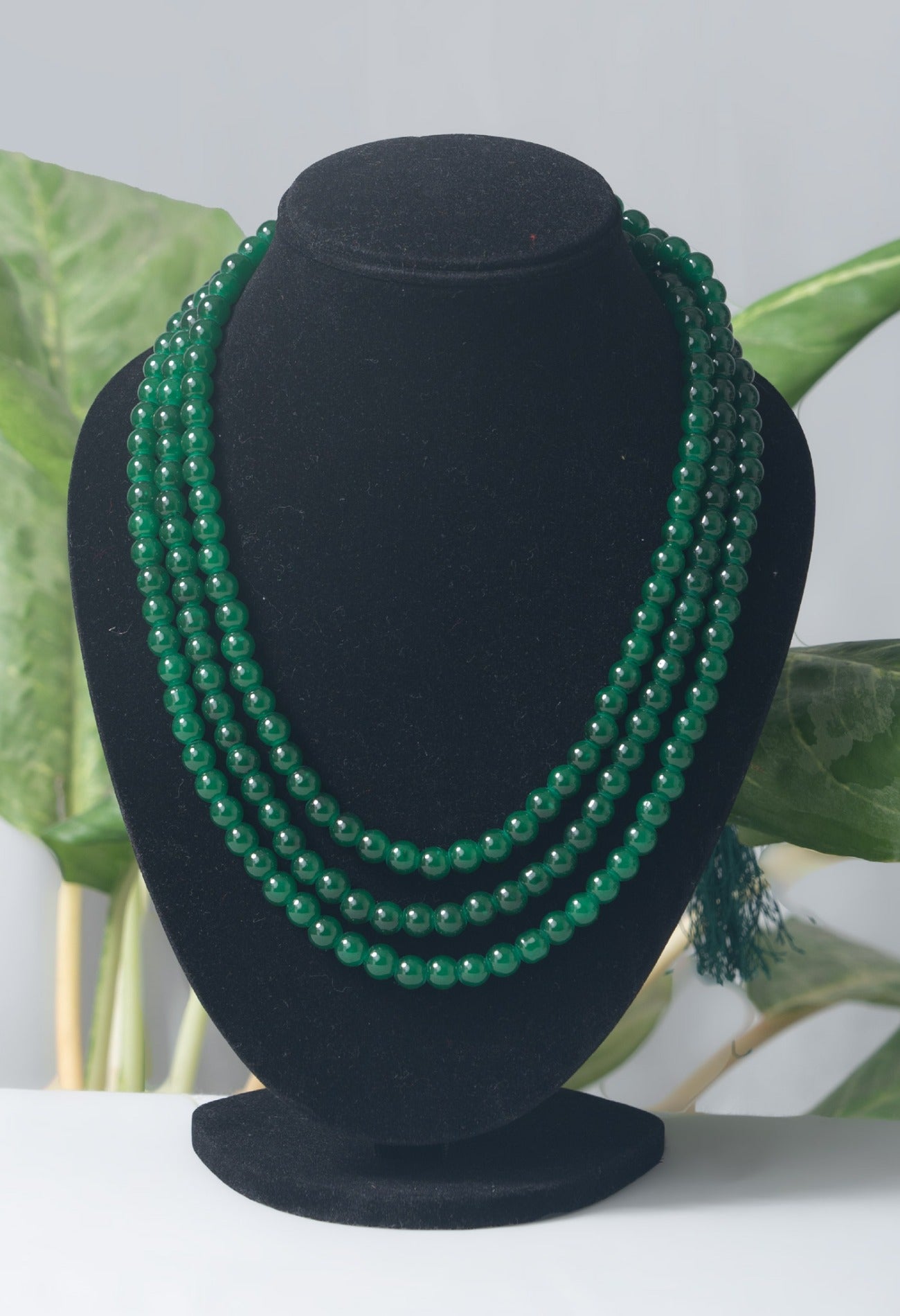 Online Shopping for Green Amravati Round Beads Necklace with Pendent with jewellery from Andhra pradesh at Unnatisilks.com India
