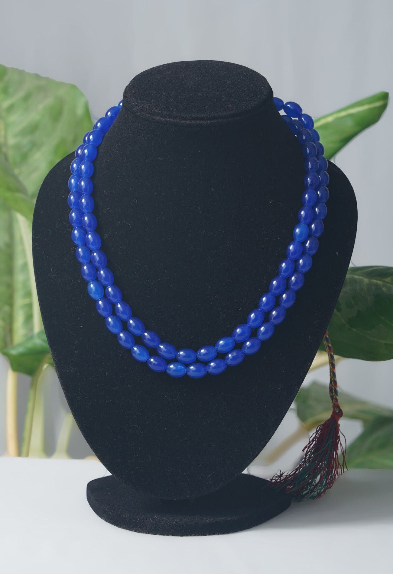 Online Shopping for Blue Amravati Oval Beads Necklace with Pendent with jewellery from Andhra pradesh at Unnatisilks.com India
