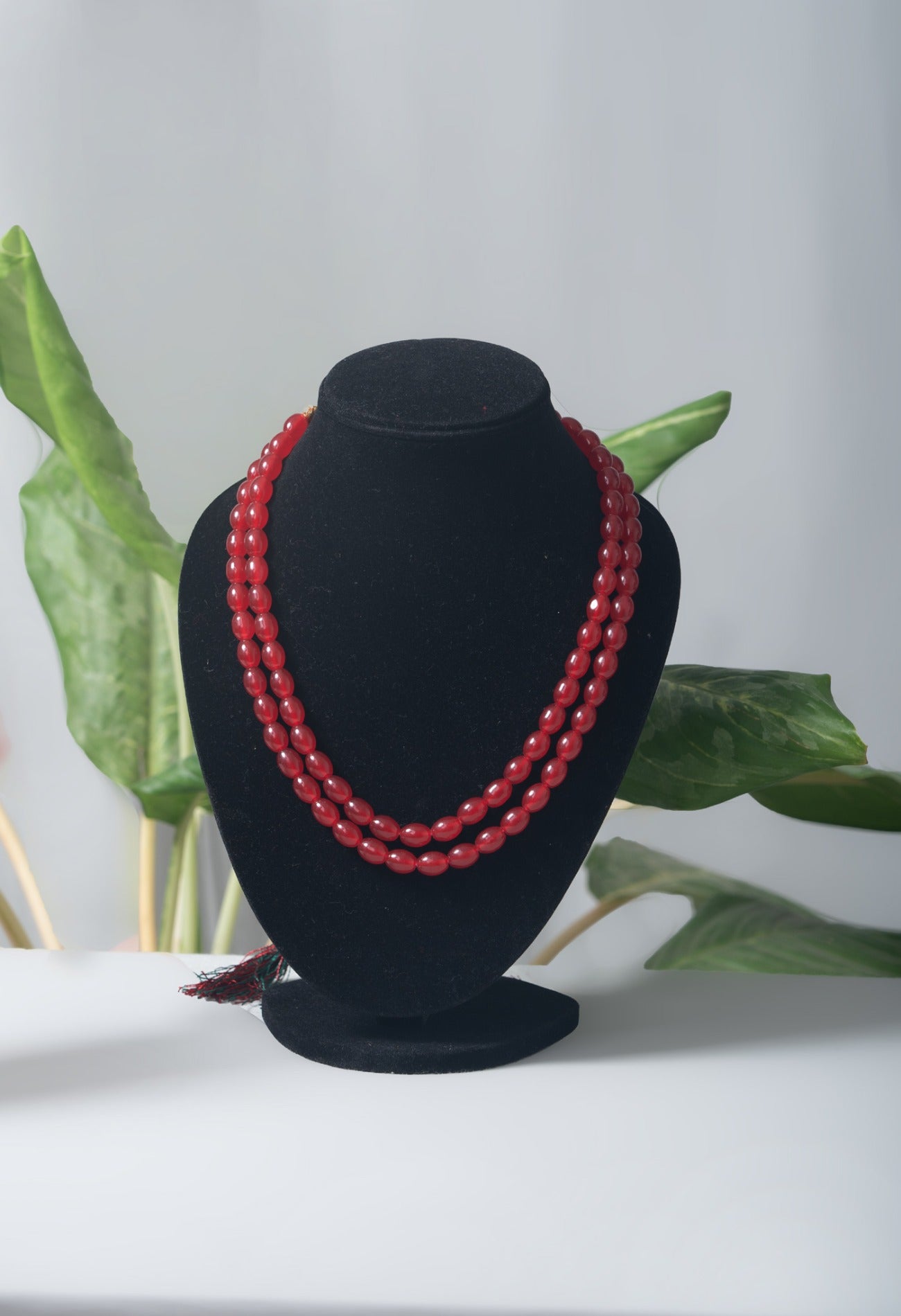 Online Shopping for Maroon Amravati Oval Beads Necklace with Pendent with jewellery from Andhra pradesh at Unnatisilks.com India
