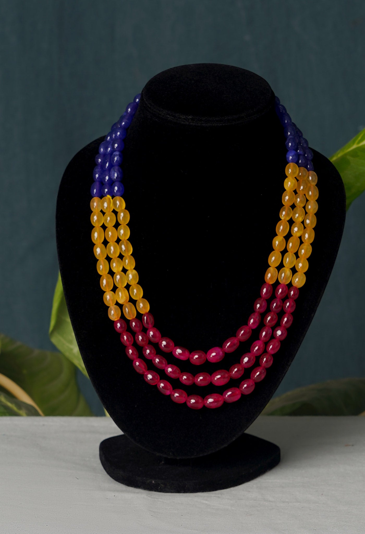 Multi Amravati Beads Necklace-UJ432