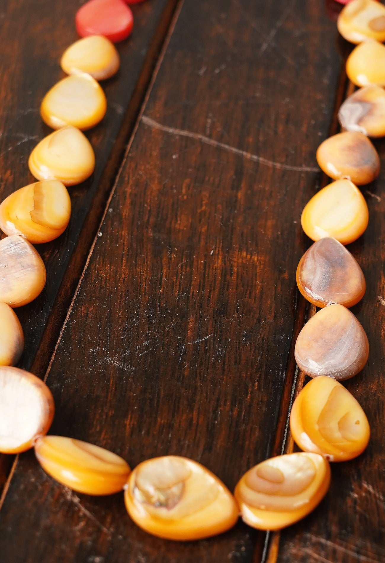 Brown-Red Amravati Ocean Beads Necklace-UJ49