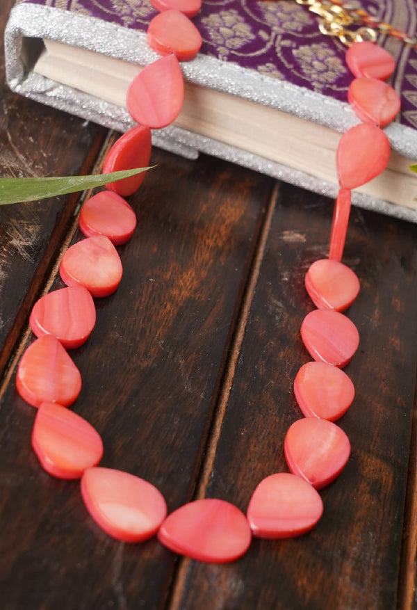 Red Amravati Ocean Beads Necklace