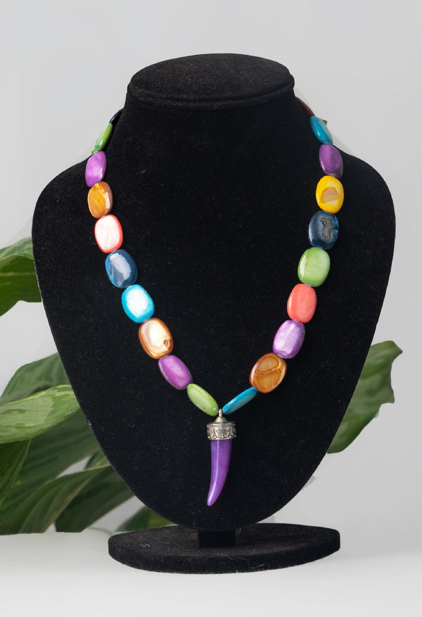 Multi Amravati Ocean Beads Necklace with Pendant