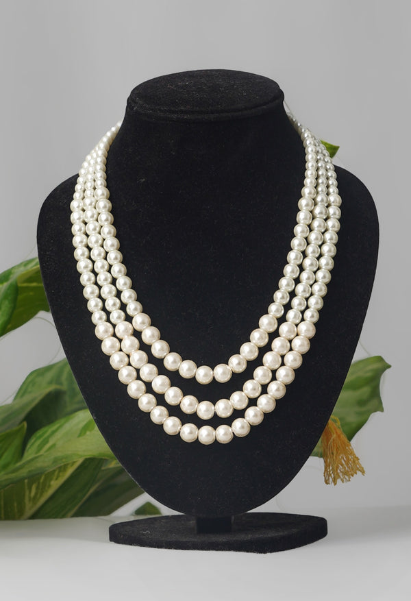 White Amravati Pearls Necklace-UJ73