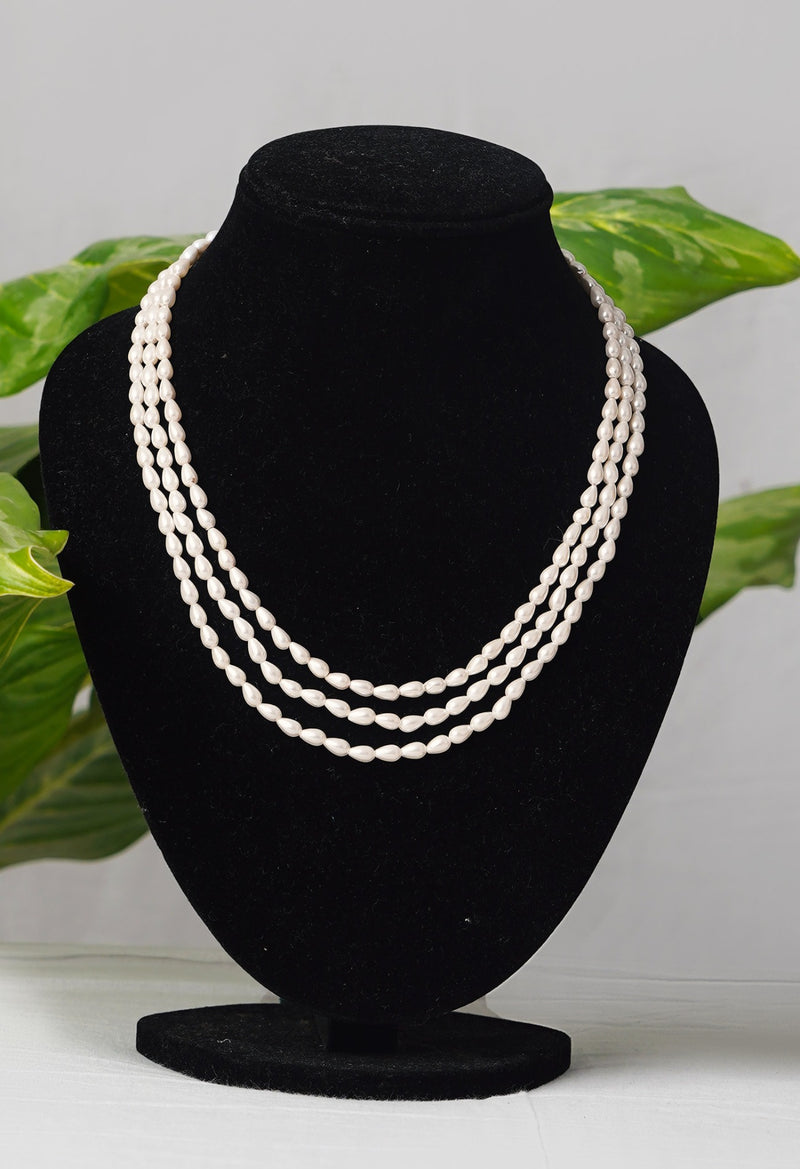 Online Shopping for White Amravati Ocean Beads Necklace   from Andhra Pradesh at Unnatisilks.comIndia
