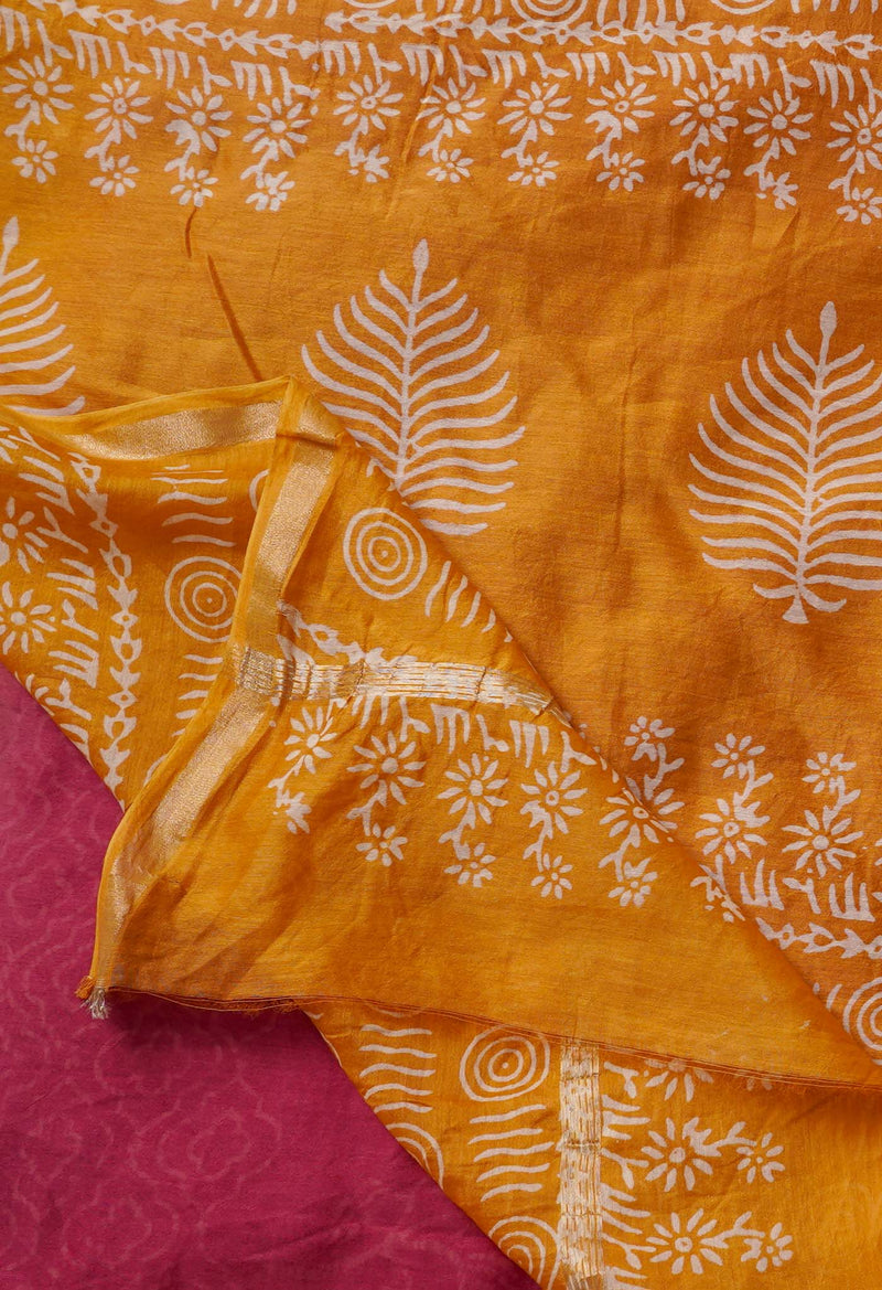 Pink-Yellow  Summer Bangalore Silk Saree-unm64686