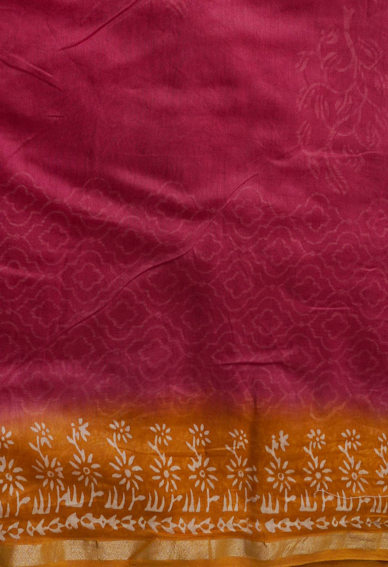 Pink-Yellow  Summer Bangalore Silk Saree-unm64686