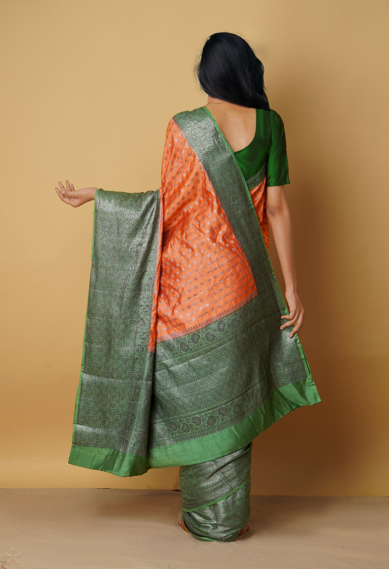 Orange  Kanjivaram Sico Saree-UNM65427