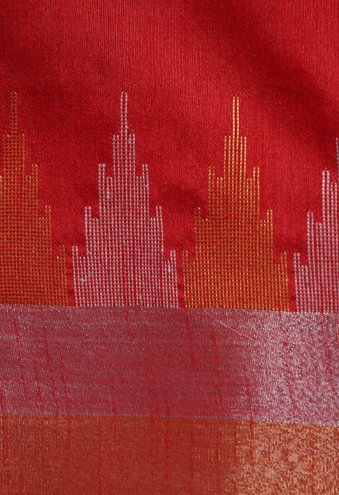 Online Shopping for Red  Bengal Linen Saree with Weaving from West Bengal at Unnatisilks.com India
