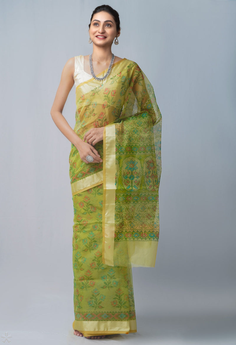 Online Shopping for Green  Skin Printed  Organza Saree with Fancy/Ethnic Prints from Uttar Pradesh at Unnatisilks.com India
