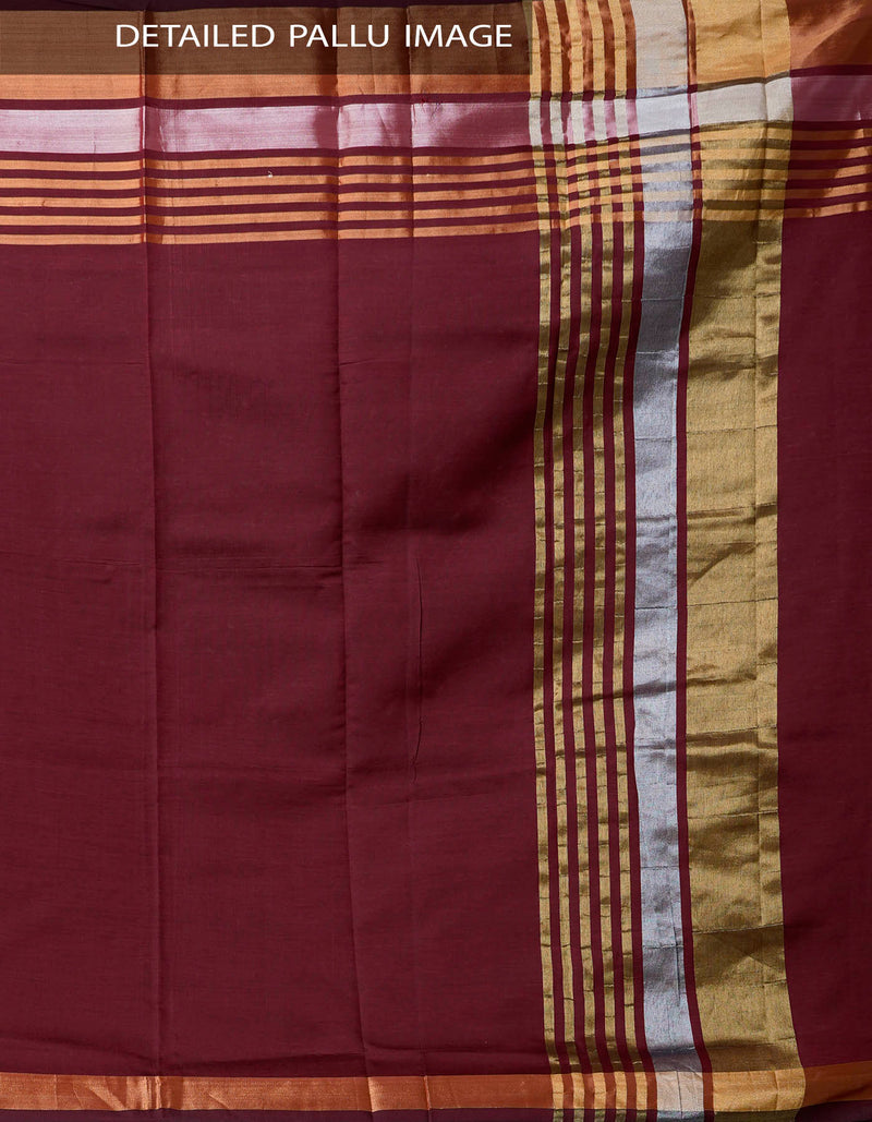 Online Shopping for Maroon Pure Uppada Cotton Silk Saree with Weaving from Andhra Pradesh at Unnatisilks.comIndia