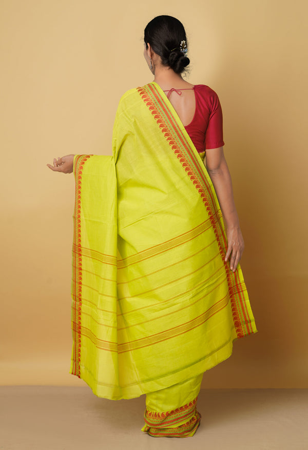 Green  Pure Handloom  Kanchi Cotton Saree -UNMP29587