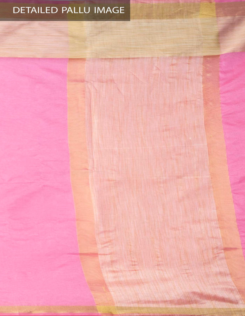 Online Shopping for Pink Chanderi Jute Saree With Tassels with Weaving from Madhya Pradesh at Unnatisilks.comIndia