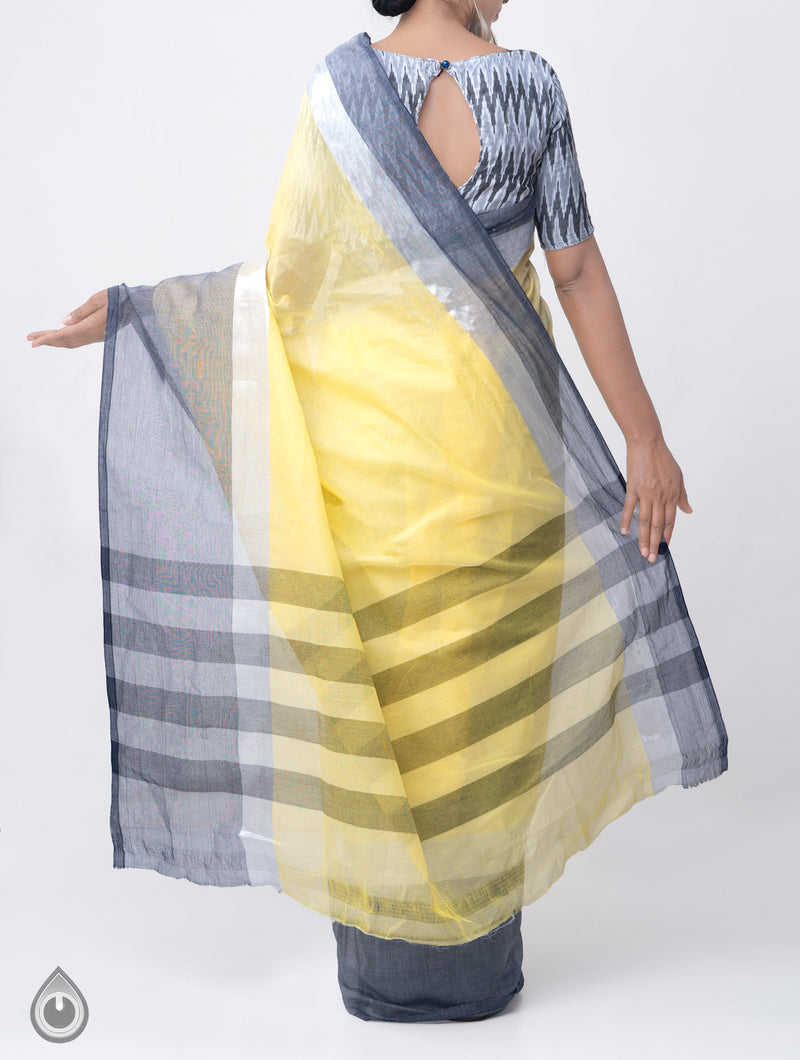 Online Shopping for Yellow Pure Uppada Cotton Saree with Weaving from Andhra Pradesh at Unnatisilks.comIndia