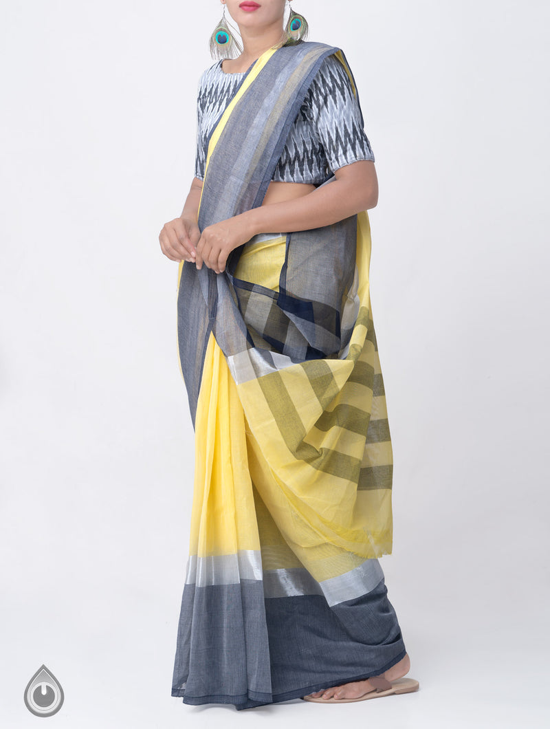 Online Shopping for Yellow Pure Uppada Cotton Saree with Weaving from Andhra Pradesh at Unnatisilks.comIndia