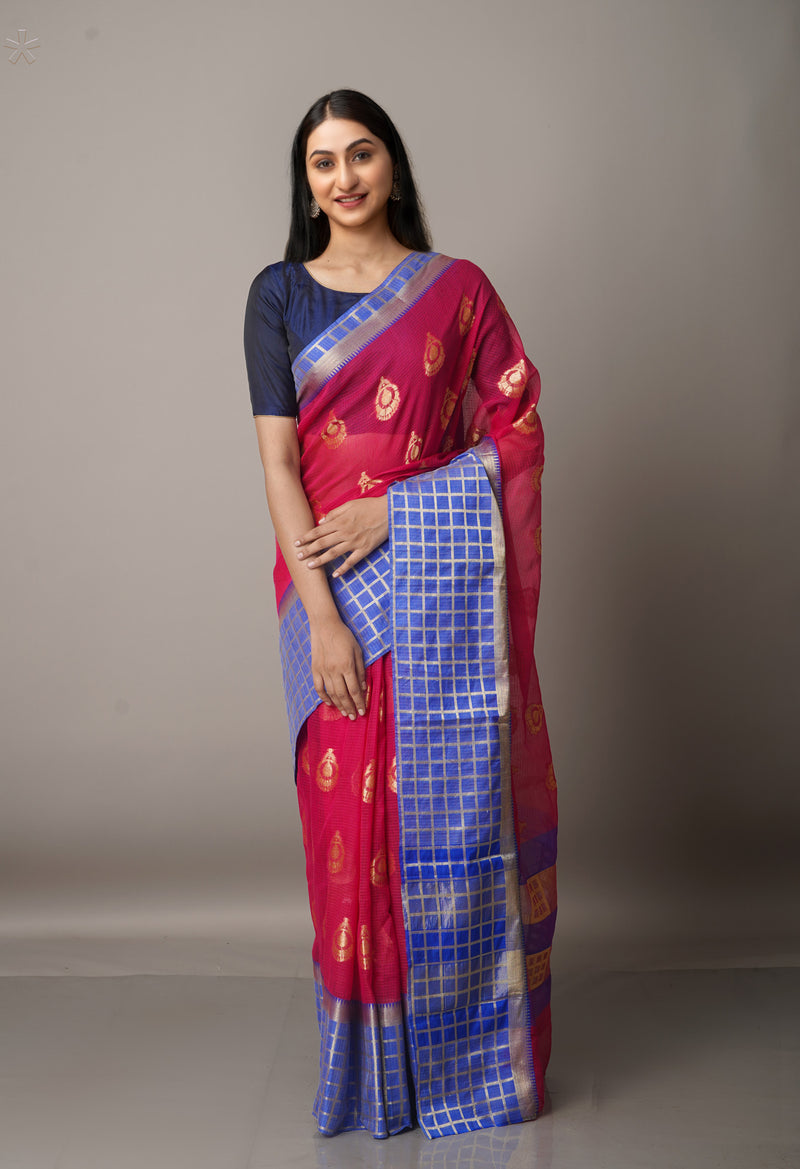 Pink Banarasi Kota Saree-UNM37024