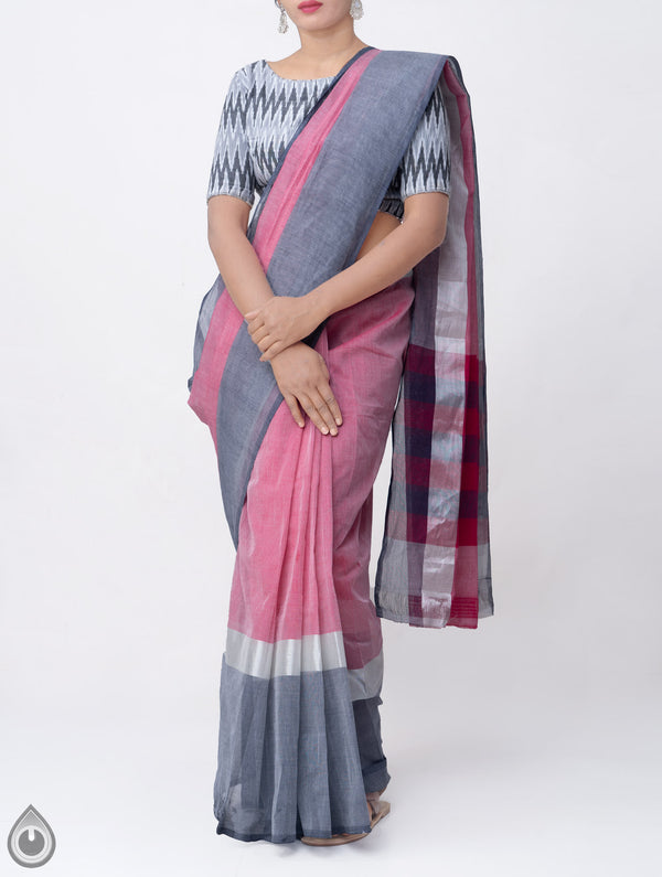 Online Shopping for Pink Pure Uppada Cotton Saree with Weaving from Andhra Pradesh at Unnatisilks.comIndia