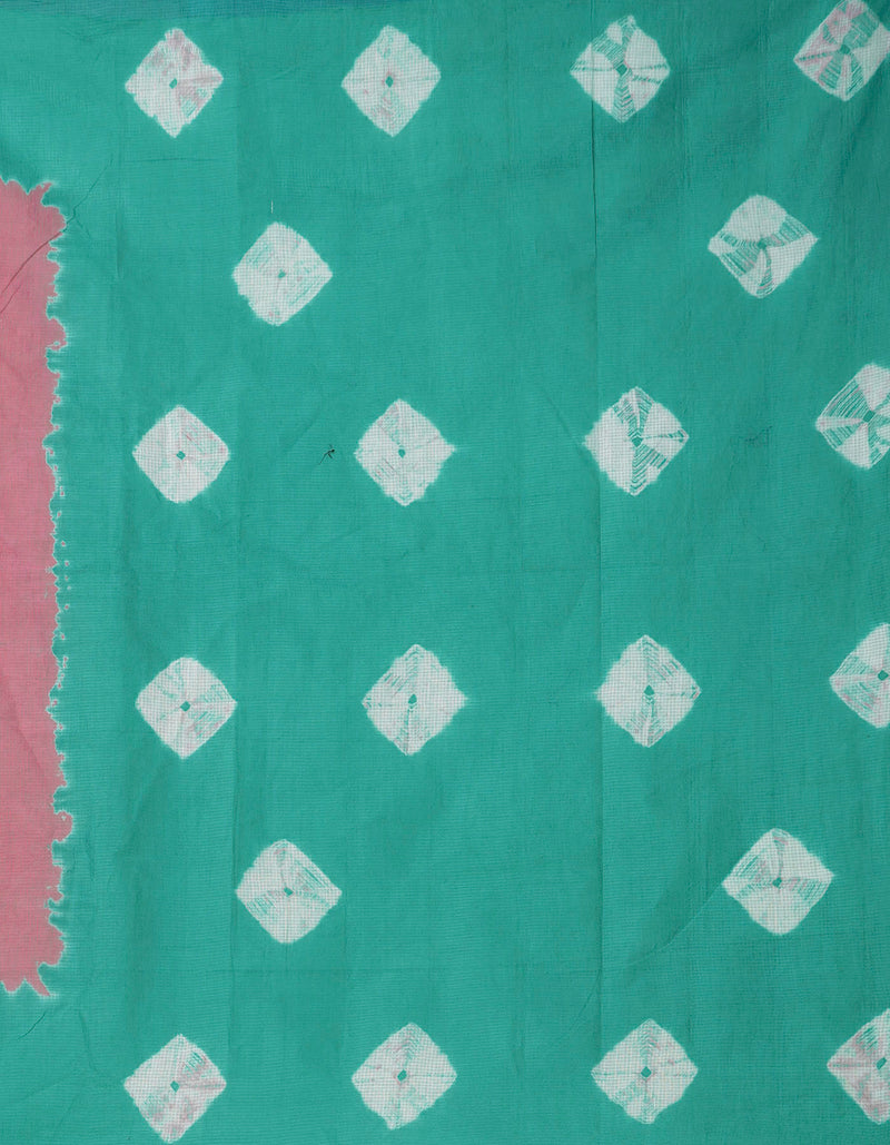 Online Shopping for Pink-Green Pure Bandhani Kota Cotton Saree with Tie-N-Dye from Rajasthan at Unnatisilks.comIndia
