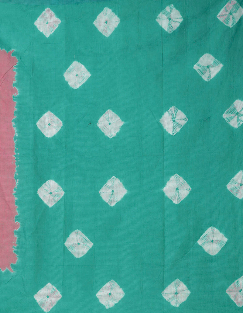 Online Shopping for Pink-Green Pure Bandhani Kota Cotton Saree with Tie-N-Dye from Rajasthan at Unnatisilks.comIndia
