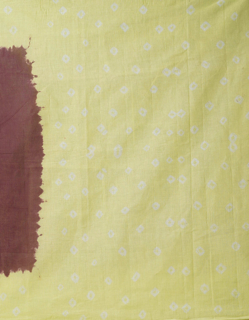 Online Shopping for Brown-Green Pure Bandhani Kota Cotton Saree with Tie-N-Dye from Rajasthan at Unnatisilks.comIndia
