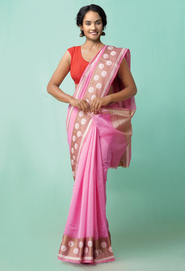 Pink Bangalore Sico Saree-UNM45718