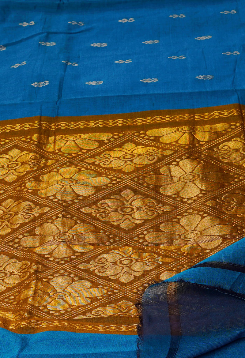 Blue Pure Handloom Pavni Venkatagiri Silk Cotton Saree-UNM47747