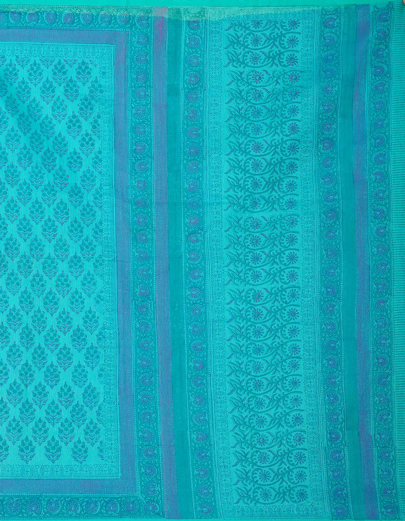 Online Shopping for Blue  Summer Supernet  Saree with Hand Block Prints with Hand Block Prints from Rajasthan at Unnatisilks.comIndia

