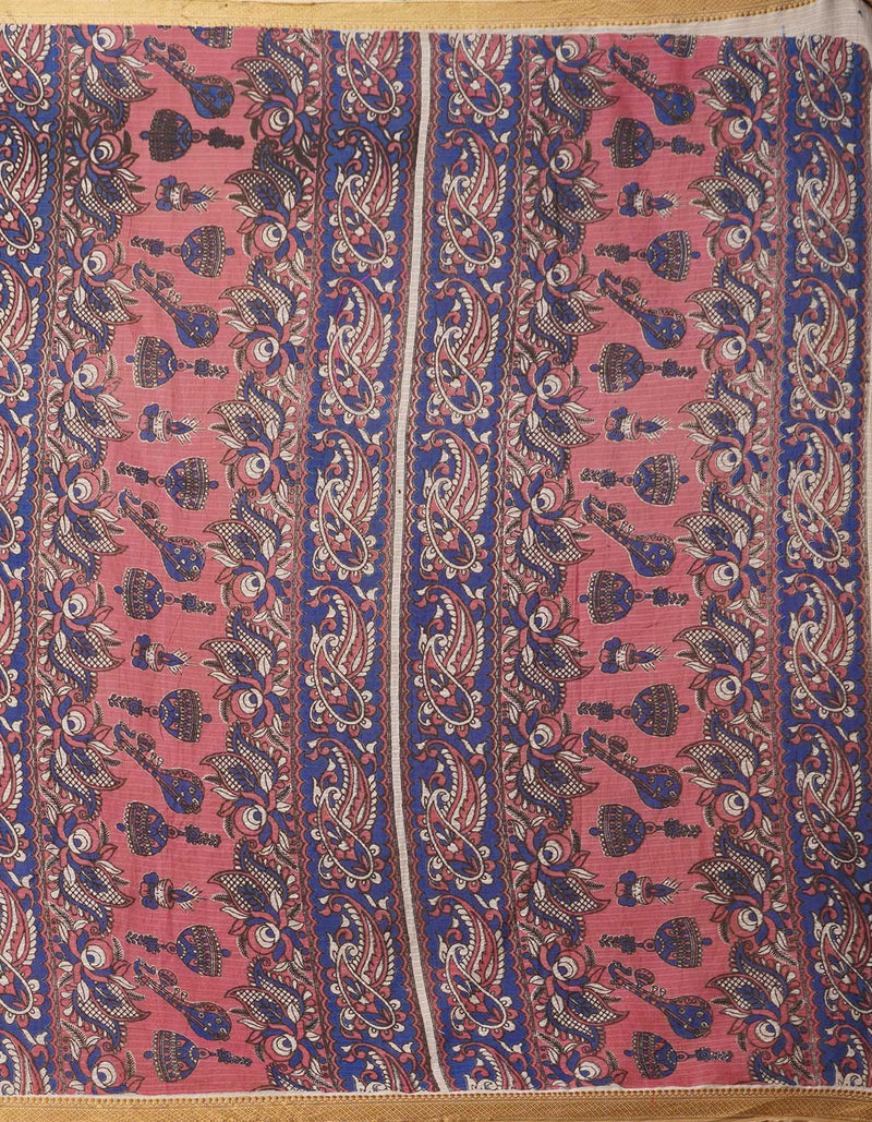 Online Shopping for Cream Pure Kalamkari  Cotton Saree with Kalamkari from Rajasthan at Unnatisilks.comIndia
