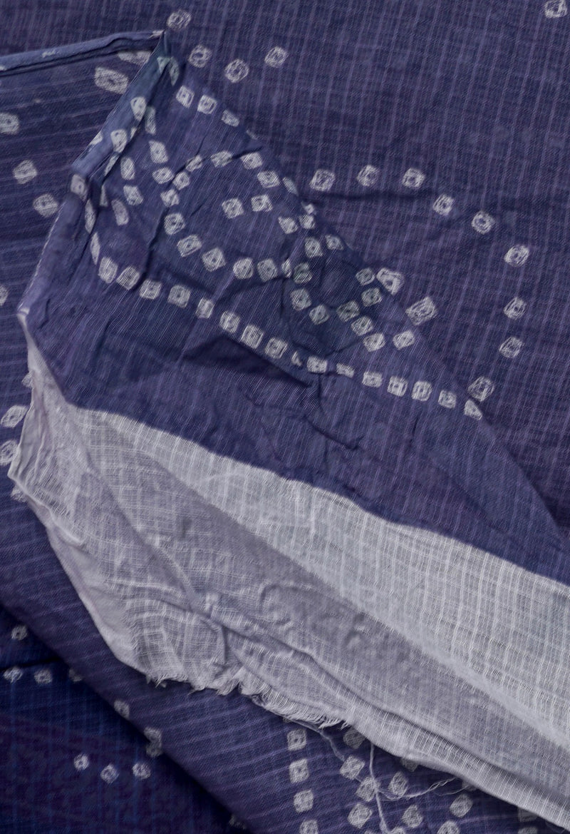 Online Shopping for Blue  Bandhani Kota Cotton Saree with Bandhani from Rajasthan at Unnatisilks.comIndia
