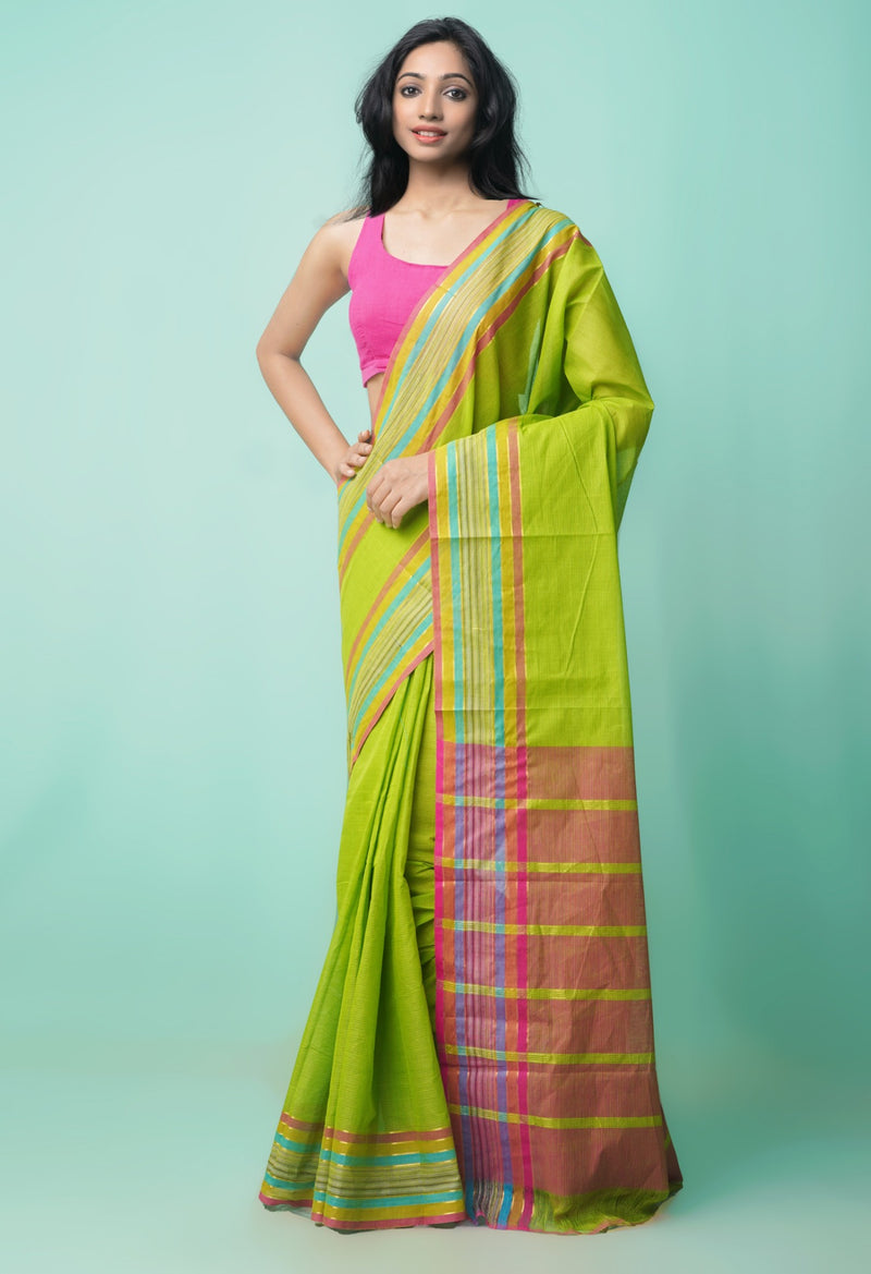 Green Pure Pavani Mangalagiri Cotton Saree