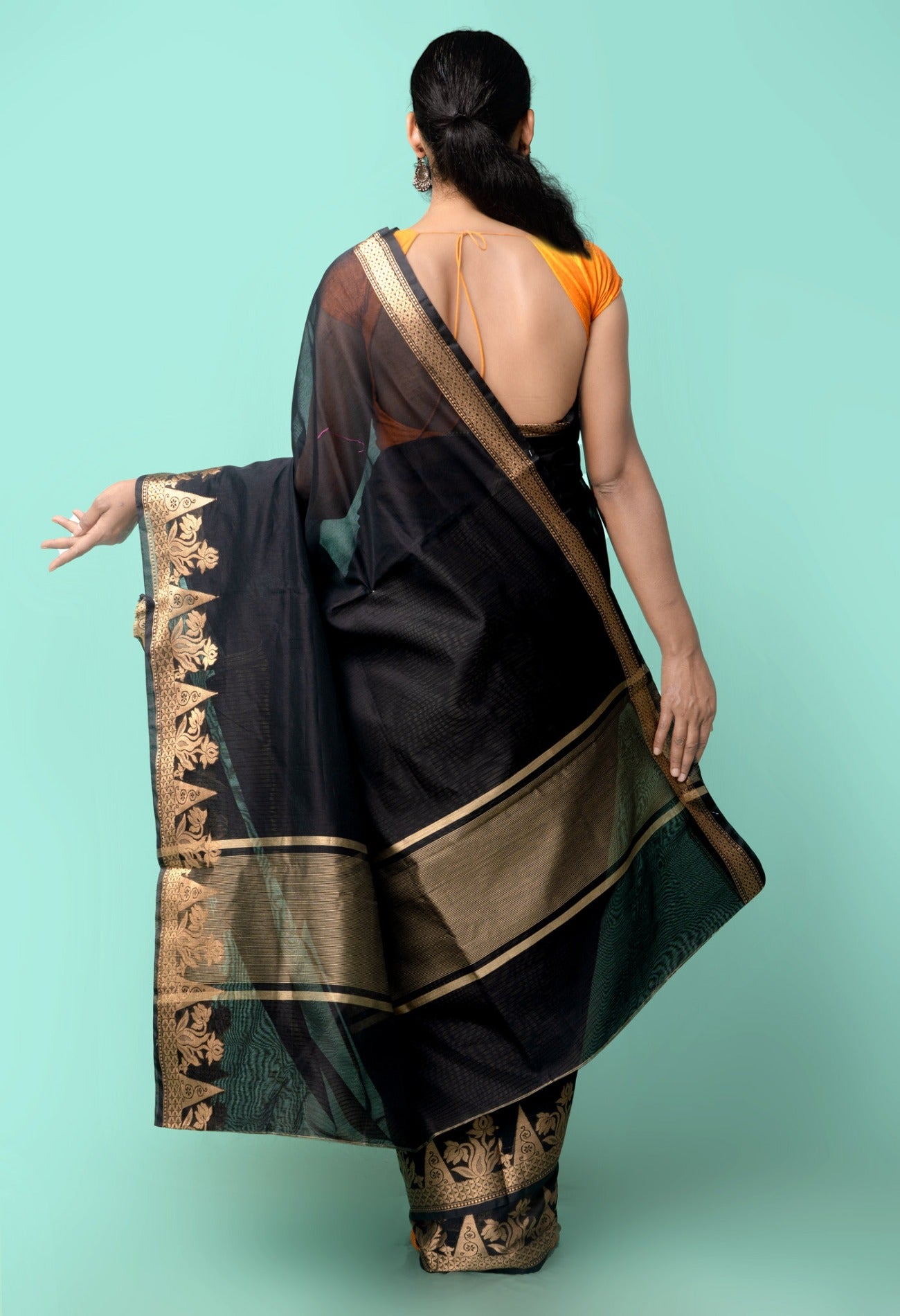 Online Shopping for Black  Bangalore Sico Saree with Weaving from Karnataka at Unnatisilks.comIndia
