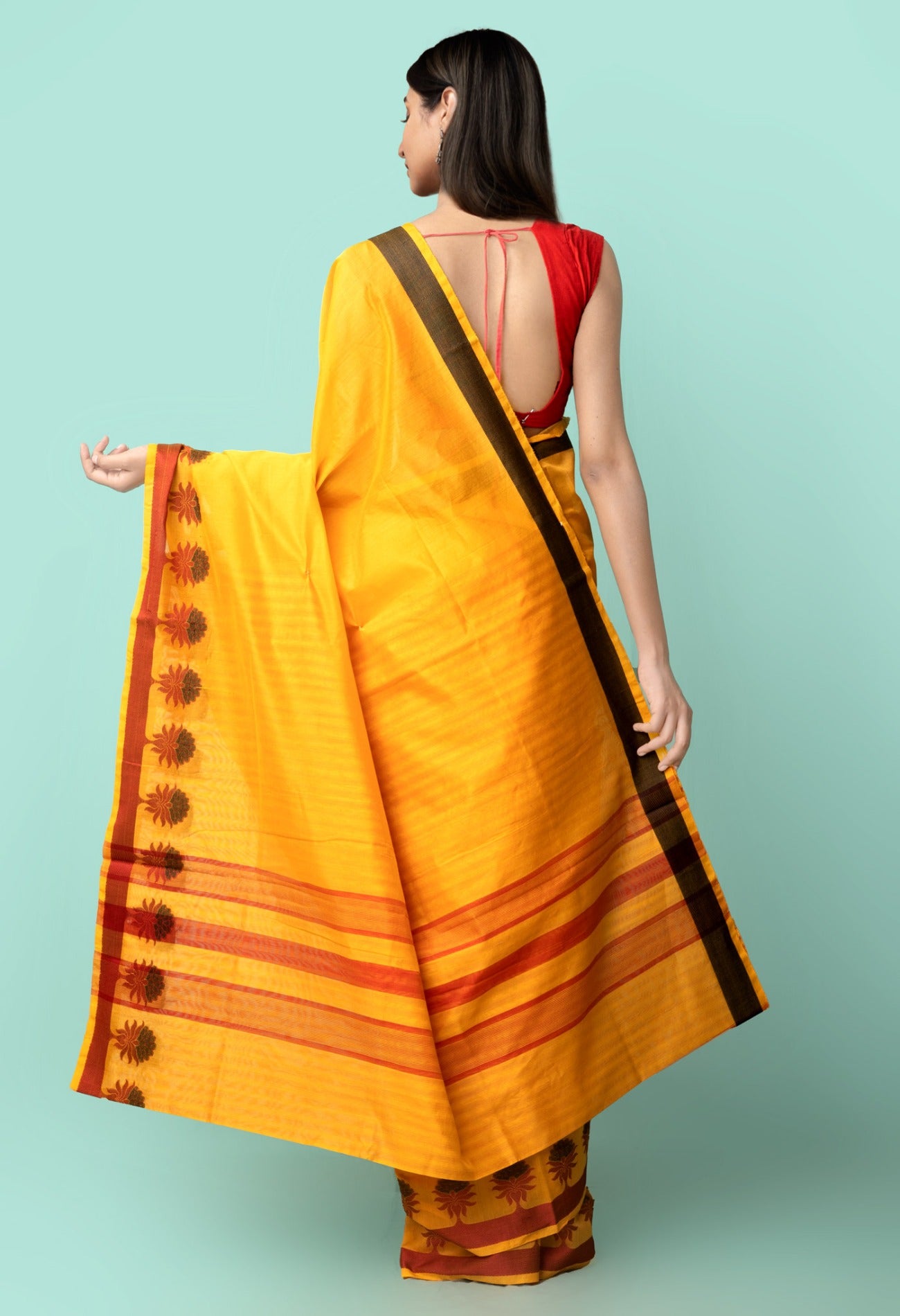 Online Shopping for Yellow  Bangalore Sico Saree with Weaving from Karnataka at Unnatisilks.comIndia

