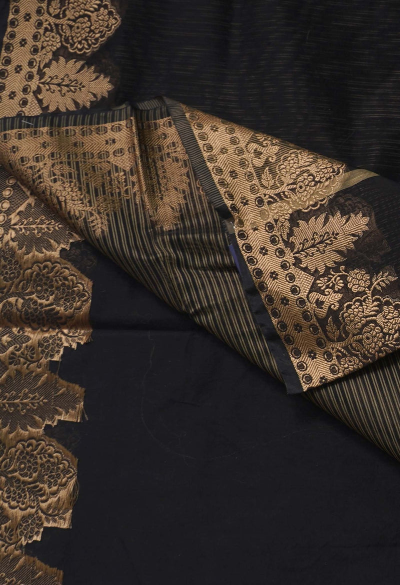 Online Shopping for Black  Bangalore Sico Saree with Weaving from Karnataka at Unnatisilks.comIndia
