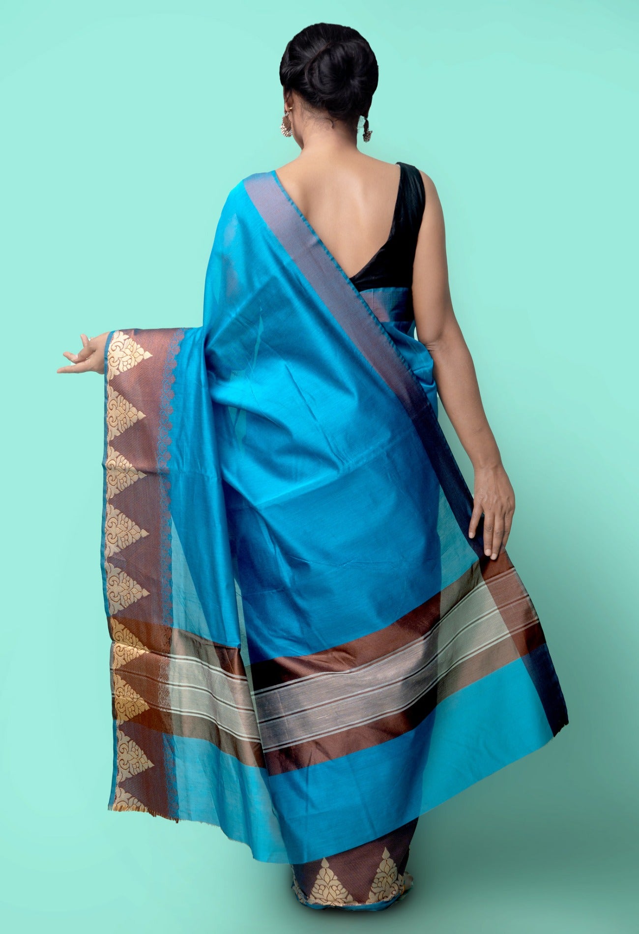 Online Shopping for Blue  Bangalore Sico Saree with Weaving from Karnataka at Unnatisilks.comIndia
