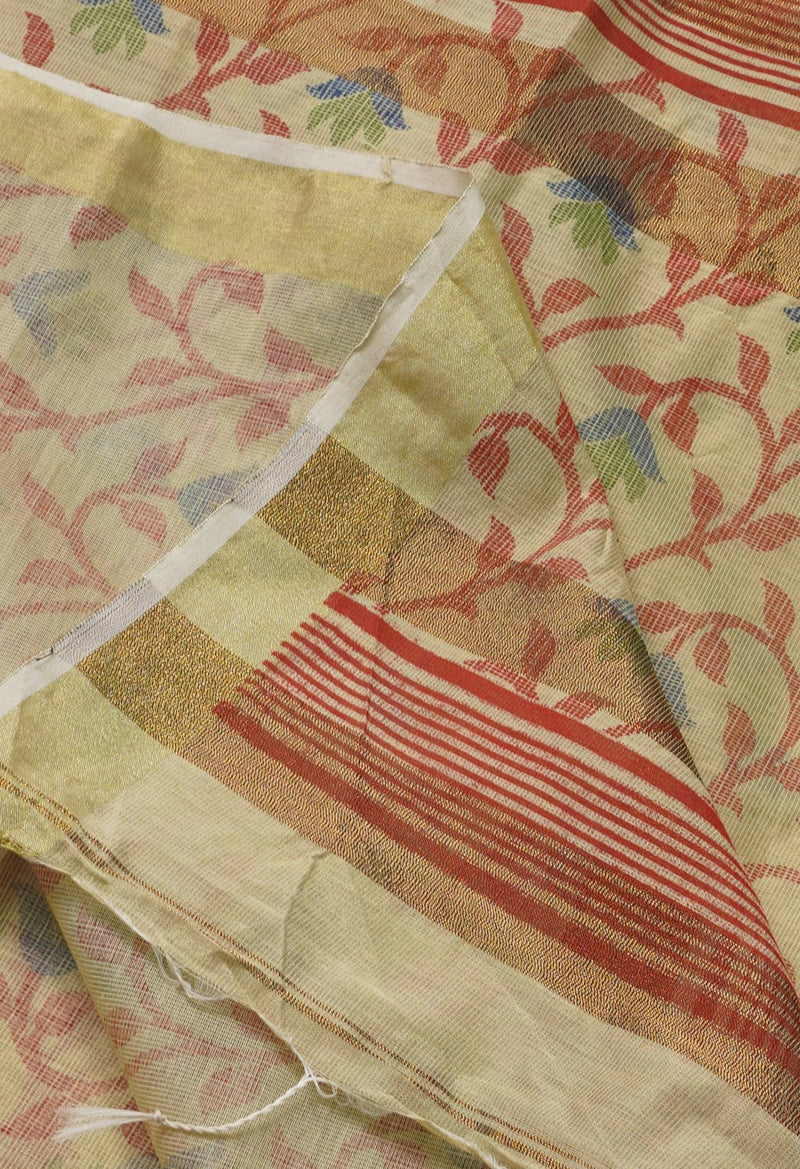 Online Shopping for Brown Pure Handloom Bengal Linen Saree with Weaving from Uttar Pradesh at Unnatisilks.comIndia
