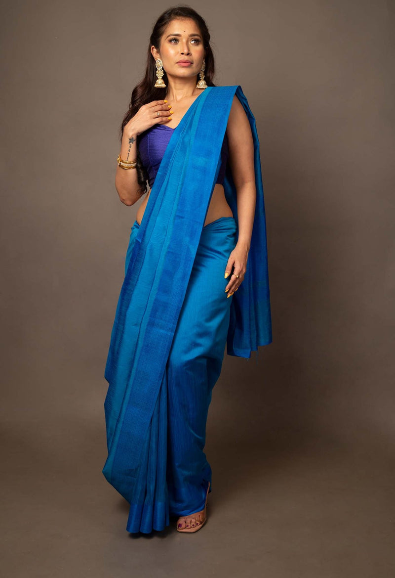 Online Shopping for Blue  Mysore Sico Saree with Weaving from Karnataka at Unnatisilks.comIndia