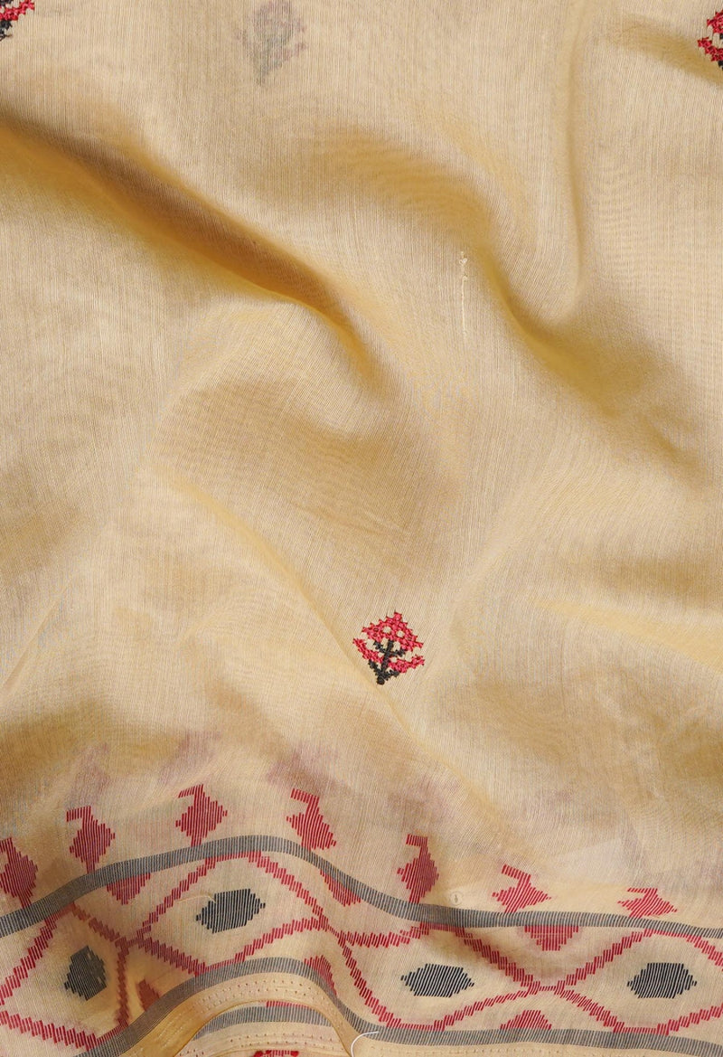 Brown  Cross Stitched Embroidered Bhagalpuri Sico Saree-unm57516