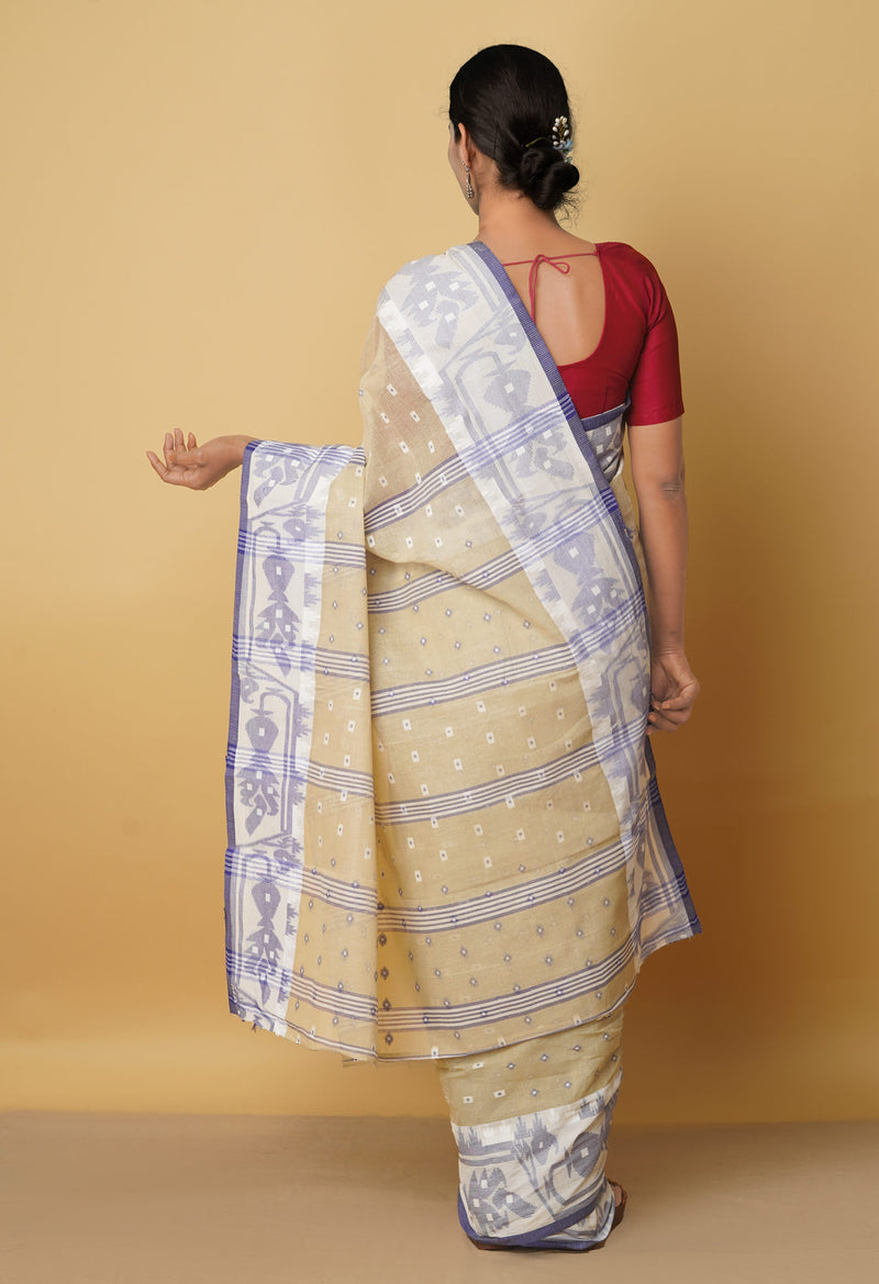 Brown Pure Handloom Bengal Tant Cotton Saree-UNM58060