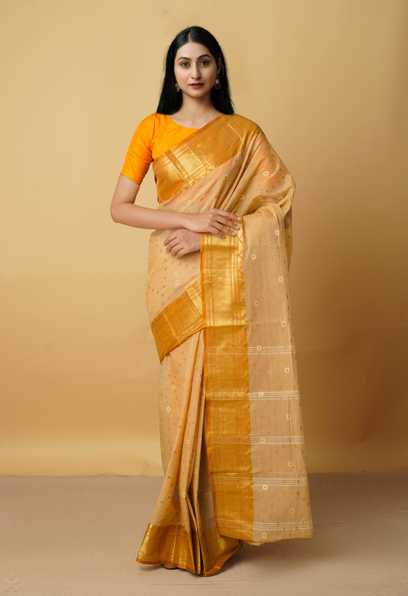Pure Handloom Bengal Tant Cotton Saree-UNM58069
