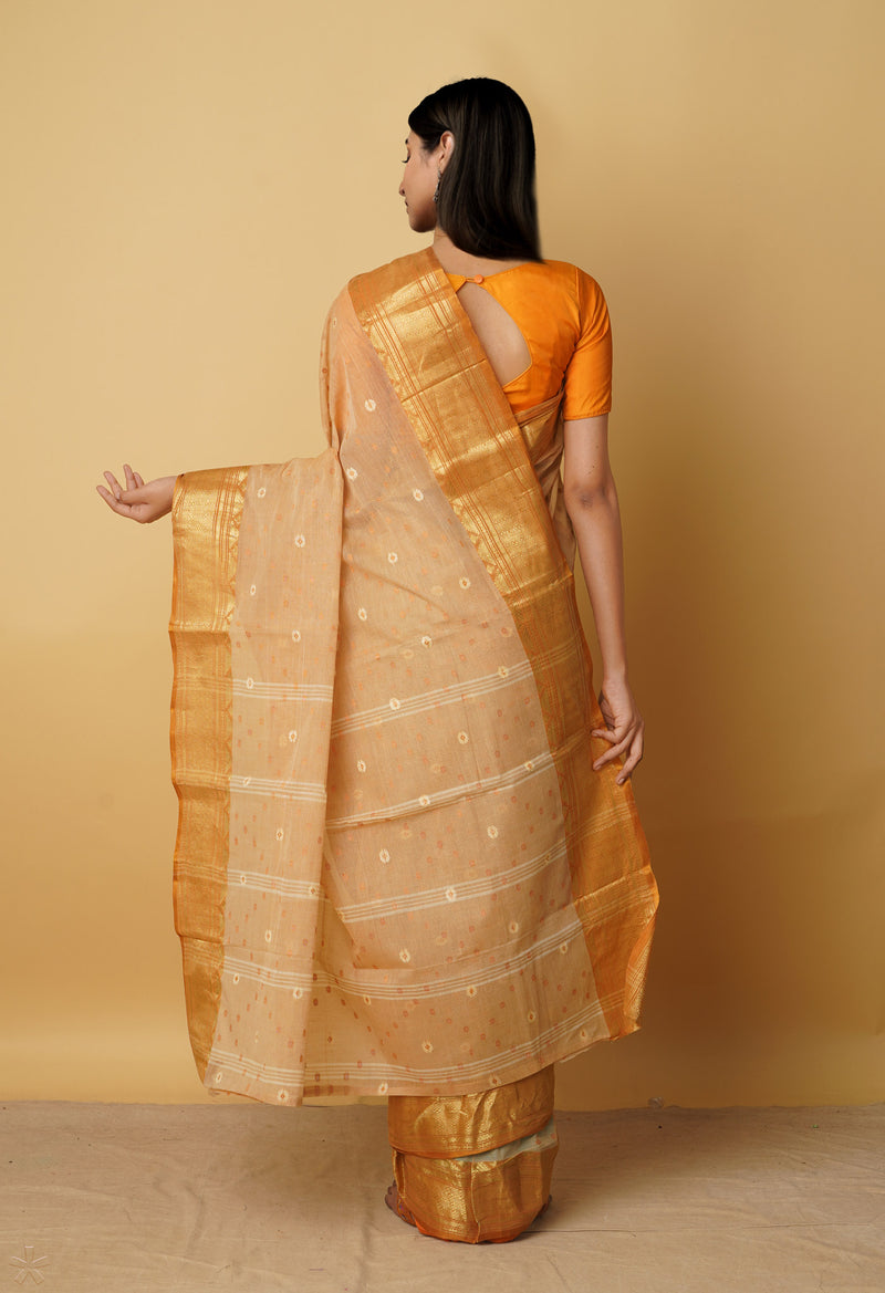 Pure Handloom Bengal Tant Cotton Saree-UNM58069